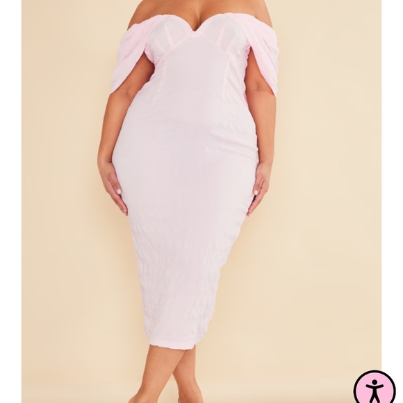 PrettyLittleThing Dresses & Skirts - Mid/ plus size midi pink dress pretty little thing US size 12